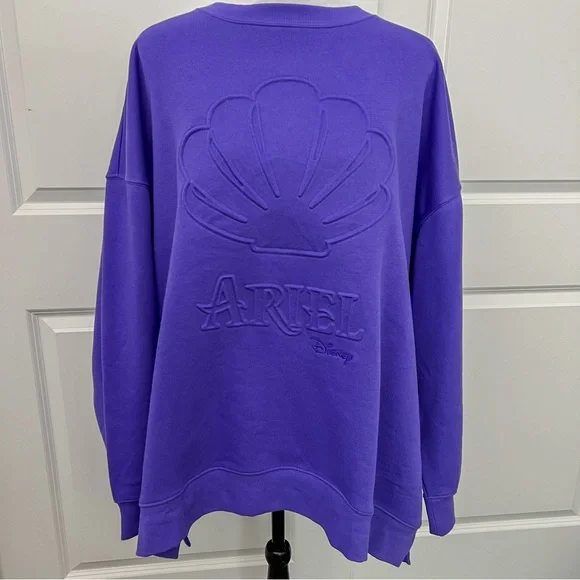 Disney Parks Ariel Purple Crewneck Sweatshirt - Size 2X - New Without Tags - Picture 2 of 6